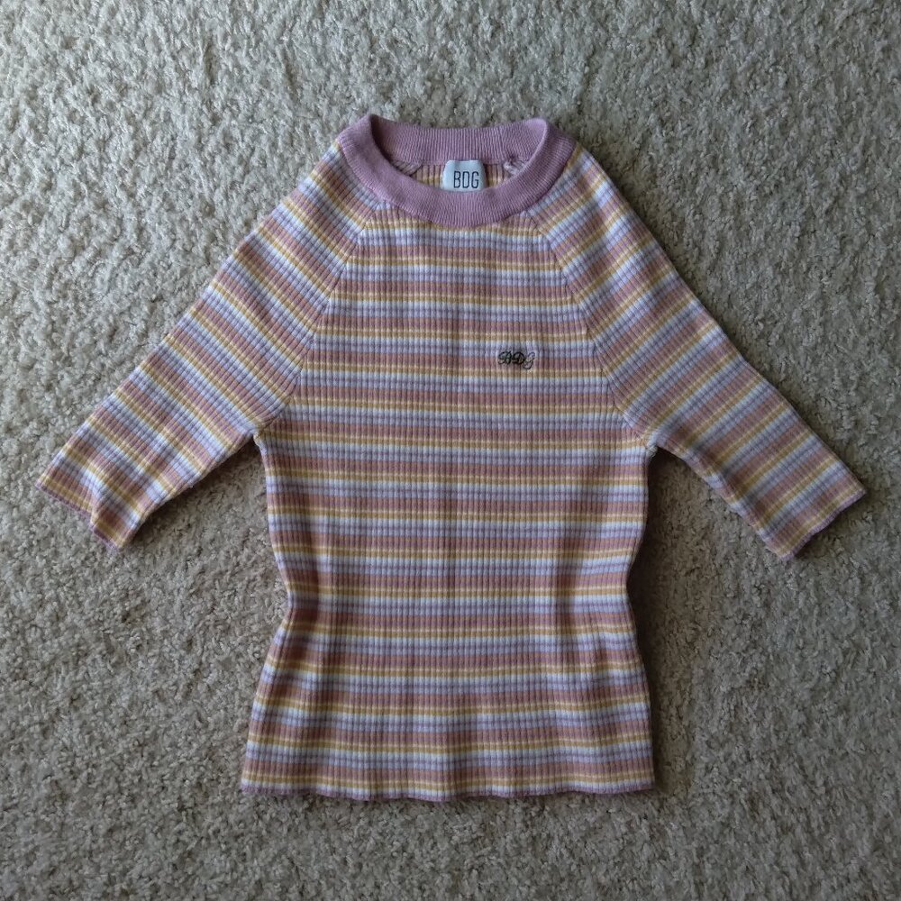 Urban Outfitters BDG Multicolored Striped Ribbed Knit Top Size Medium